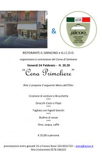 cena primoliere sarteano