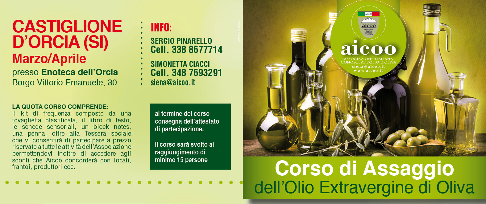 Corso – Assaggio Olio Extravergine – Castiglion d’Orcia (SI)