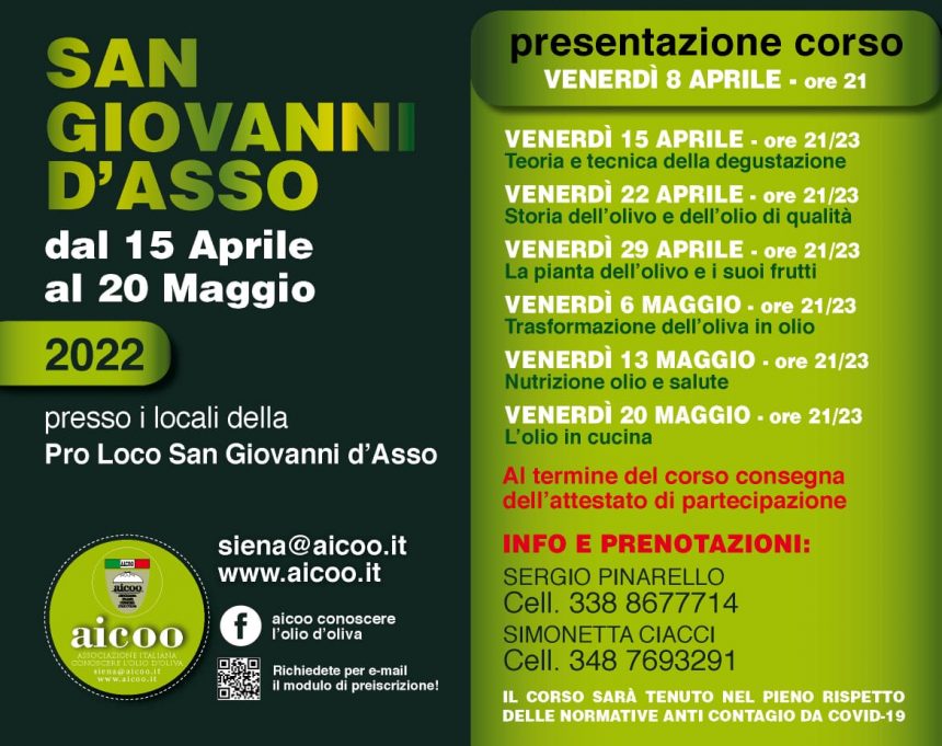 Corso Primo Livello – San Giovanni D’ASSO – 15 aprile / 20 Maggio