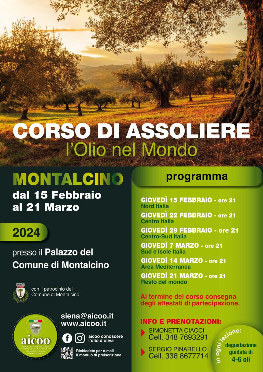 Corso di “ASSOLIERE”  – Montalcino – 15 febbraio -21 marzo 2024