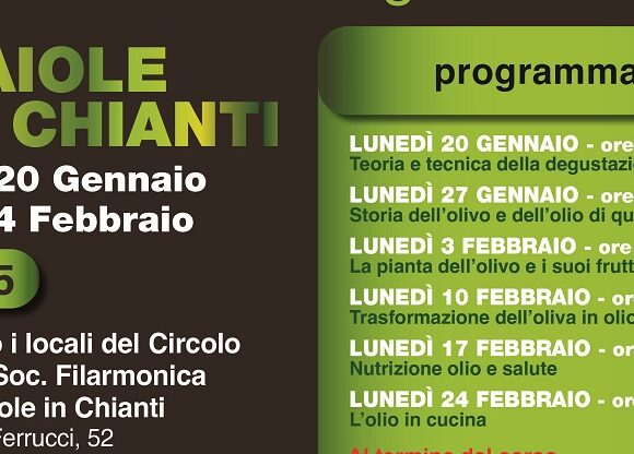 Corso Assaggio – Gaiole in chianti – 20 gennaio – 24 febbraio 2025