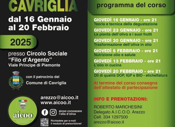Corso di ASSAGGIO – CAVRIGLIA – 16 gennaio – 20 febbraio 2025