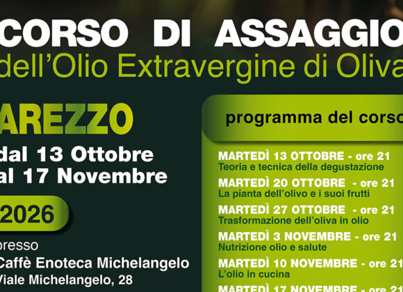 CORSO DI ASSAGGIO -13 ottobre 17 novembre 2026 -AREZZO